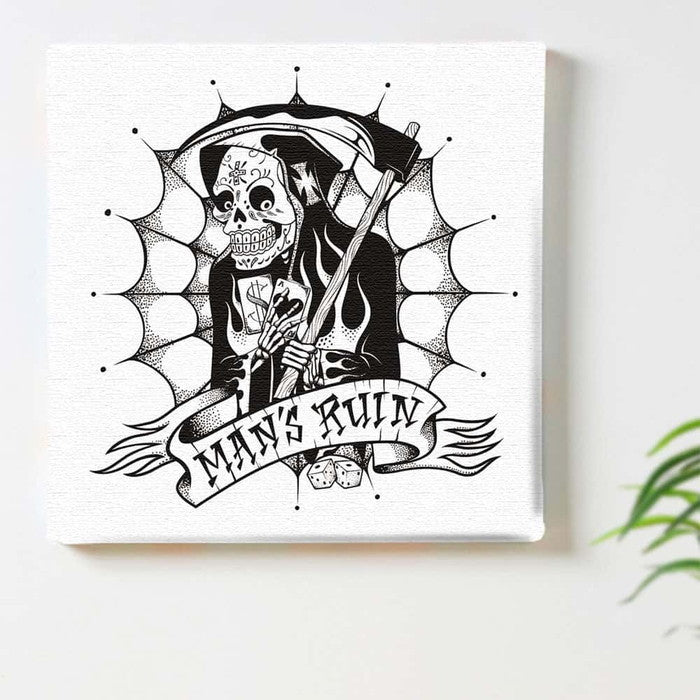 オイルショックデザインズ ol-8387-mans-ruin Sサイズ 15cm×15cm アートパネル ファブリックパネル アートボード 壁掛け 日本製 ラッピング付き 店舗 カフェ ラウンジ ロビー ホテル 法人 lib-ol-8387-mans-ruin-sの画像