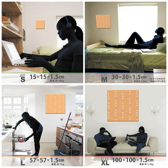 水玉 ナチュラル SIMPLE XLサイズ 100cm×100cm アートパネル ファブリックパネル アートボード 壁掛け 日本製 ラッピング付き 店舗 カフェ ラウンジ ロビー ホテル 法人 lib-pat-0108-xlの画像