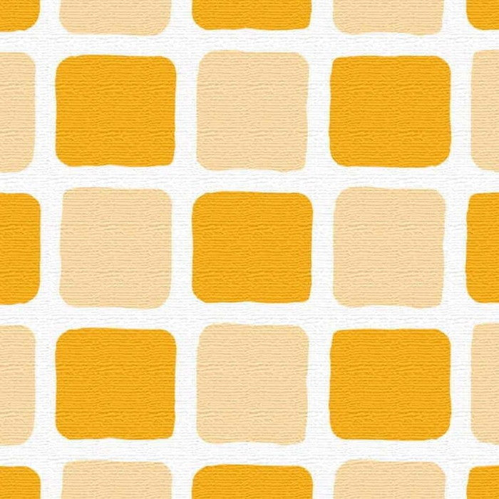 オレンジ タイルモチーフ SIMPLE XLサイズ 100cm×100cm アートパネル ファブリックパネル アートボード 壁掛け 日本製 ラッピング付き 店舗 カフェ ラウンジ ロビー ホテル 法人 lib-pat-0123-xlの画像