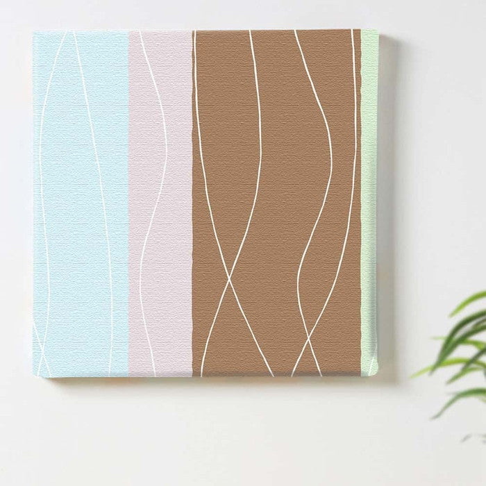 パステルカラー ストライプ柄 STRIPE Mサイズ 30cm×30cm アートパネル ファブリックパネル アートボード 壁掛け 日本製 ラッピング付き 店舗 カフェ ラウンジ ロビー ホテル 法人 lib-pat-0164-mの画像