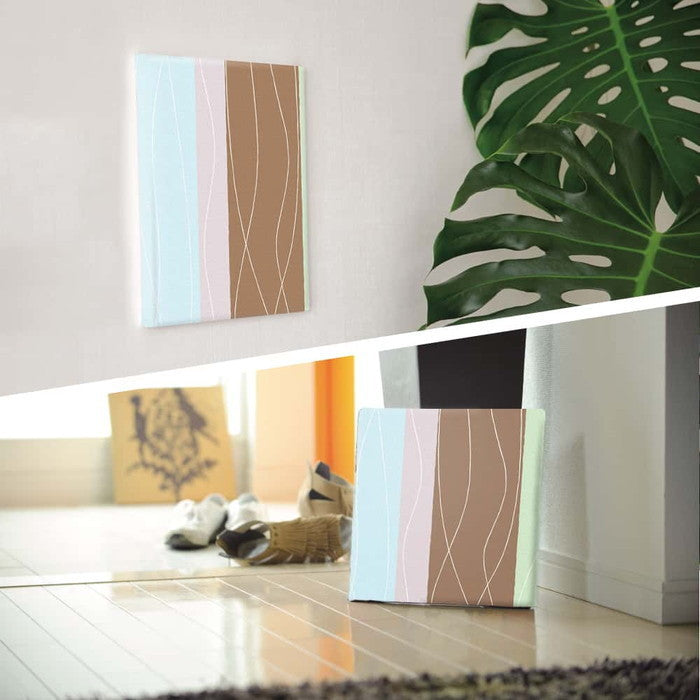 パステルカラー ストライプ柄 STRIPE Mサイズ 30cm×30cm アートパネル ファブリックパネル アートボード 壁掛け 日本製 ラッピング付き 店舗 カフェ ラウンジ ロビー ホテル 法人 lib-pat-0164-mの画像