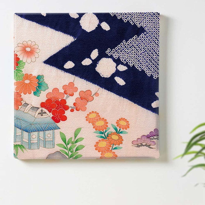 伝統和柄 和 Sサイズ 15cm×15cm アートパネル ファブリックパネル アートボード 壁掛け 日本製 ラッピング付き 店舗 カフェ ラウンジ ロビー ホテル 法人 lib-pat-0267-sの画像