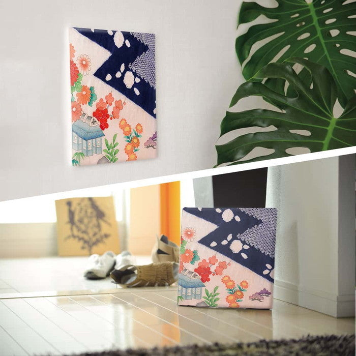 伝統和柄 和 Sサイズ 15cm×15cm アートパネル ファブリックパネル アートボード 壁掛け 日本製 ラッピング付き 店舗 カフェ ラウンジ ロビー ホテル 法人 lib-pat-0267-sの画像