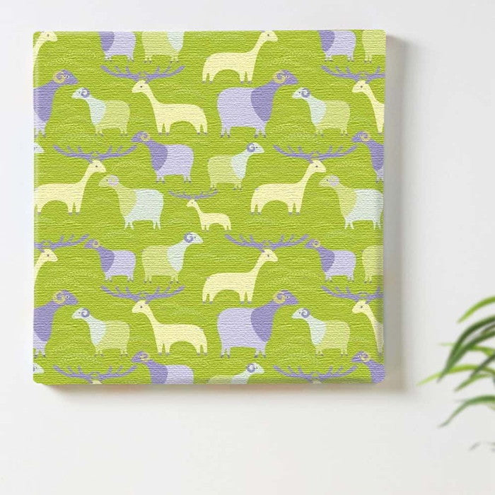 北欧 動物 北欧テイスト XLサイズ 100cm×100cm アートパネル ファブリックパネル アートボード 壁掛け 日本製 ラッピング付き 店舗 カフェ ラウンジ ロビー ホテル 法人 lib-pat-0286-xlの画像