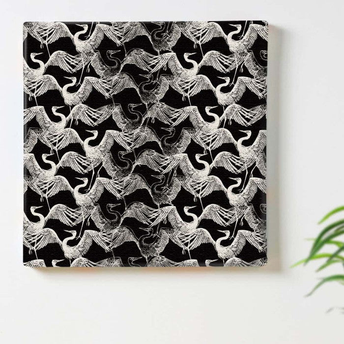 鶴 pat-0318 XLサイズ 100cm×100cm アートパネル ファブリックパネル アートボード 壁掛け 日本製 ラッピング付き 店舗 カフェ ラウンジ ロビー ホテル 法人 lib-pat-0318-xlの画像