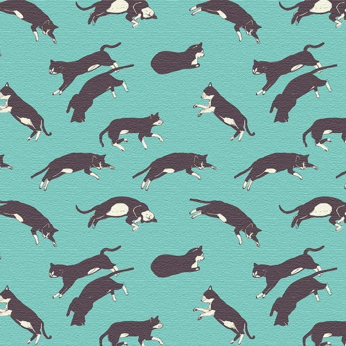 猫 アート XLサイズ 100cm×100cm アートパネル ファブリックパネル アートボード 壁掛け 日本製 ラッピング付き 店舗 カフェ ラウンジ ロビー ホテル 法人 lib-pat-0319-blu-xlの画像