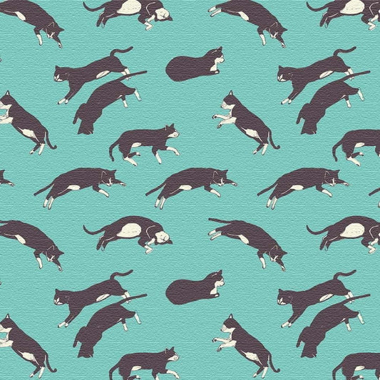 猫 アート XLサイズ 100cm×100cm アートパネル ファブリックパネル アートボード 壁掛け 日本製 ラッピング付き 店舗 カフェ ラウンジ ロビー ホテル 法人 lib-pat-0319-blu-xlの画像