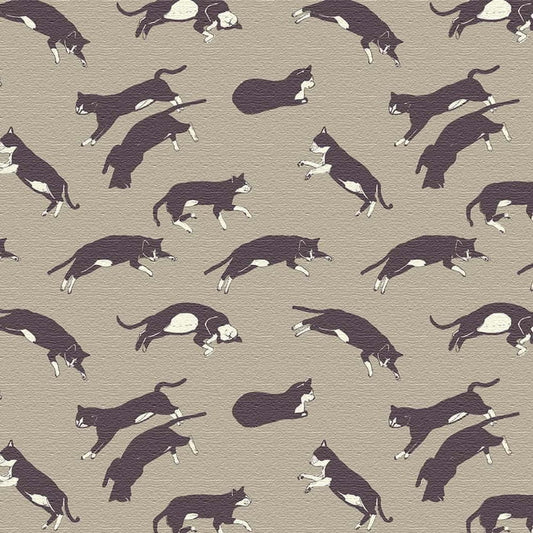 猫 XLサイズ 100cm×100cm アートパネル ファブリックパネル アートボード 壁掛け 日本製 ラッピング付き 店舗 カフェ ラウンジ ロビー ホテル 法人 lib-pat-0319-gry-xlの画像