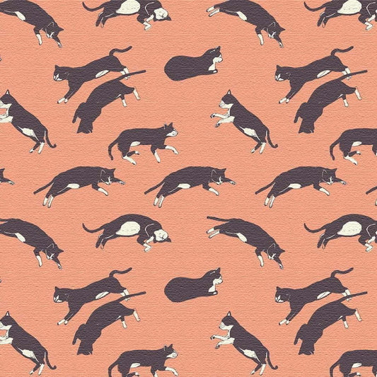 猫 Lサイズ 57cm×57cm アートパネル ファブリックパネル アートボード 壁掛け 日本製 ラッピング付き 店舗 カフェ ラウンジ ロビー ホテル 法人 lib-pat-0319-pnk-lの画像