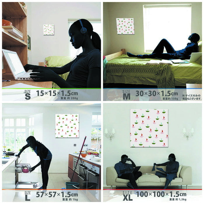 北欧テイスト pat-1702-030 XLサイズ 100cm×100cm アートパネル ファブリックパネル アートボード 壁掛け 日本製 ラッピング付き 店舗 カフェ ラウンジ ロビー ホテル 法人 lib-pat-1702-030-xlの画像