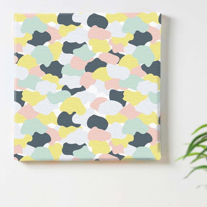 カモフラージュ柄 patt-1902-004 Sサイズ 15cm×15cm アートパネル ファブリックパネル アートボード 壁掛け 日本製 ラッピング付き 店舗 カフェ ラウンジ ロビー ホテル 法人 lib-patt-1902-004-sの画像