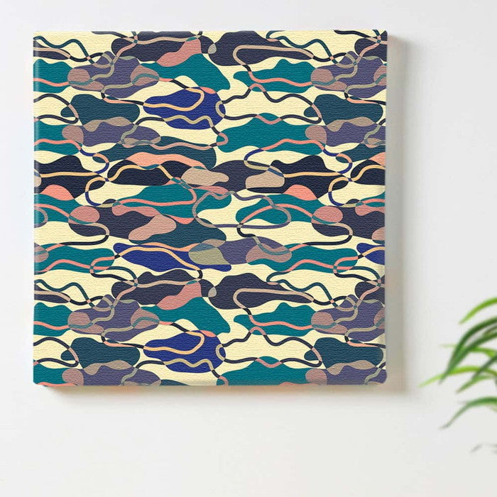 カモフラージュ柄 patt-1902-006 Sサイズ 15cm×15cm アートパネル ファブリックパネル アートボード 壁掛け 日本製 ラッピング付き 店舗 カフェ ラウンジ ロビー ホテル 法人 lib-patt-1902-006-sの画像