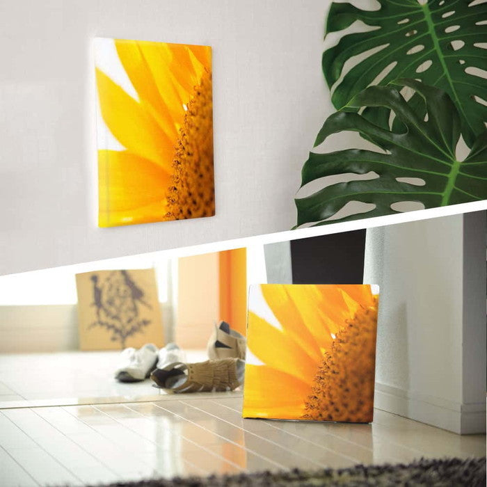ヒマワリ FLOWER XLサイズ 100cm×100cm アートパネル ファブリックパネル アートボード 壁掛け 日本製 ラッピング付き 店舗 カフェ ラウンジ ロビー ホテル 法人 lib-pho-0011-xlの画像
