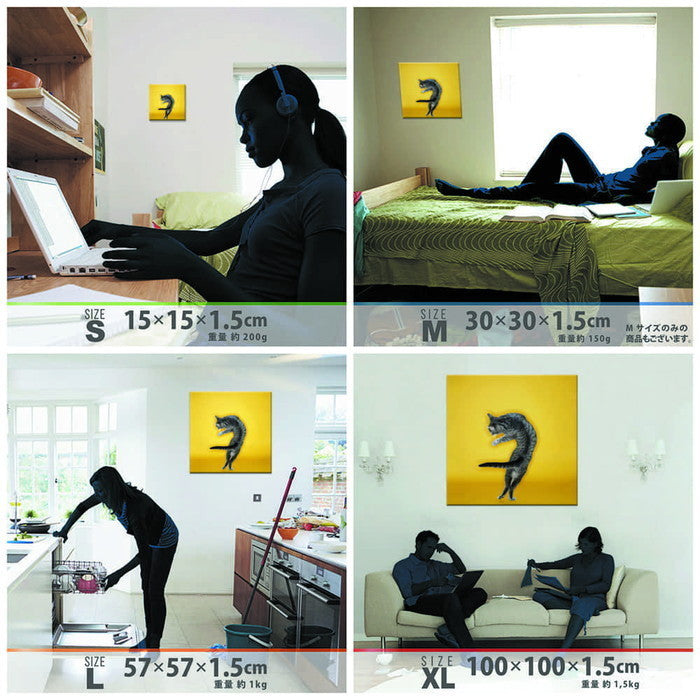 猫 Sサイズ 15cm×15cm アートパネル ファブリックパネル アートボード 壁掛け 日本製 ラッピング付き 店舗 カフェ ラウンジ ロビー ホテル 法人 lib-pho-0102-sの画像