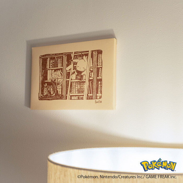 ポケモン アートパネル  ピカチュウ  ヒトカゲ フシギダネ ゼニガメ 墨ブラシ ドット ピクセル 筆書き セピア ボタニカル  ポケットモンスター ファブリックパネル キャンバスアート 日本製 子供部屋の画像