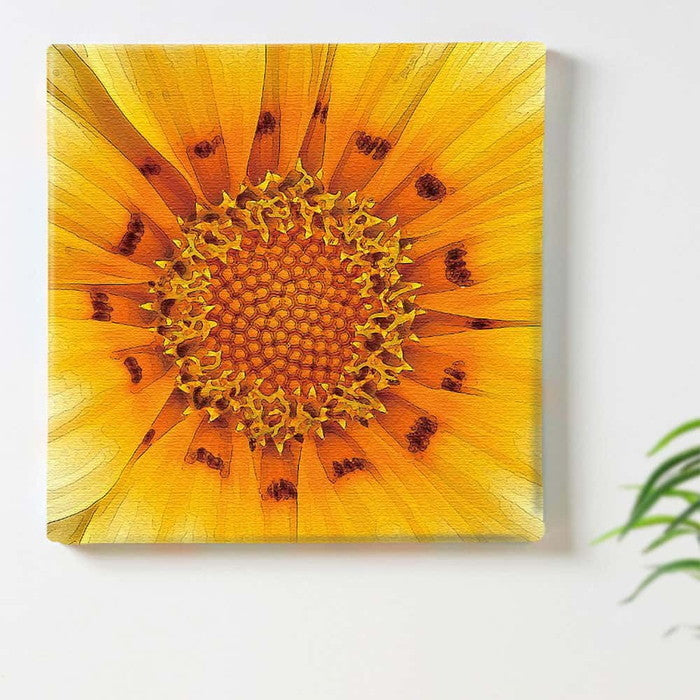 ヒマワリモチーフ ポップ POP XLサイズ 100cm×100cm アートパネル ファブリックパネル アートボード 壁掛け 日本製 ラッピング付き 店舗 カフェ ラウンジ ロビー ホテル 法人 lib-pop-0004-xlの画像