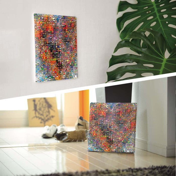 モザイクアート COLORFUL Sサイズ 15cm×15cm アートパネル ファブリックパネル アートボード 壁掛け 日本製 ラッピング付き 店舗 カフェ ラウンジ ロビー ホテル 法人 lib-pop-0006-sの画像