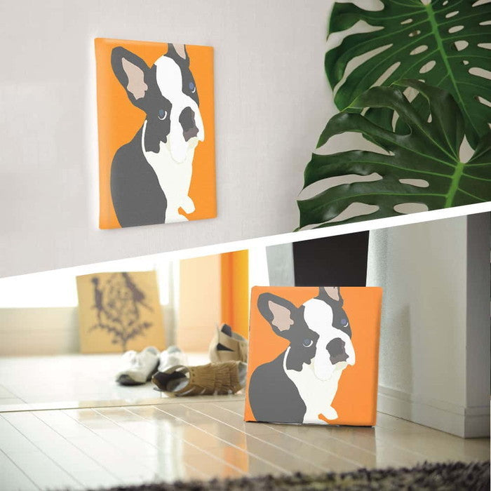 フレンチブルドッグ ANIMAL Sサイズ 15cm×15cm アートパネル ファブリックパネル アートボード 壁掛け 日本製 ラッピング付き 店舗 カフェ ラウンジ ロビー ホテル 法人 lib-pop-0030-or-sの画像