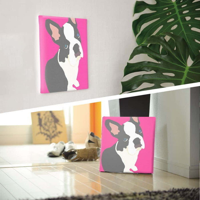 フレンチブルドッグモチーフ ANIMAL XLサイズ 100cm×100cm アートパネル ファブリックパネル アートボード 壁掛け 日本製 ラッピング付き 店舗 カフェ ラウンジ ロビー ホテル 法人 lib-pop-0030-pk-xlの画像