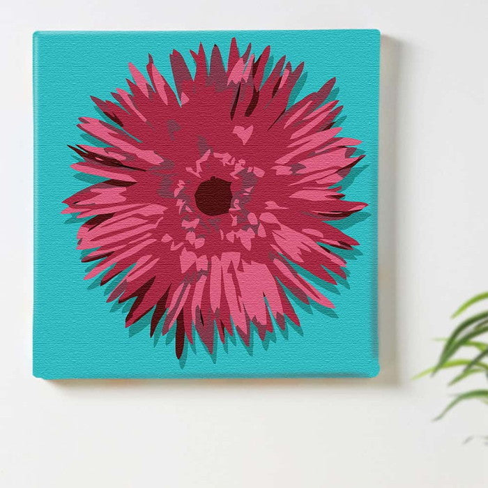 花モチーフ FLOWER Mサイズ 30cm×30cm アートパネル ファブリックパネル アートボード 壁掛け 日本製 ラッピング付き 店舗 カフェ ラウンジ ロビー ホテル 法人 lib-pop-0031-blu-mの画像