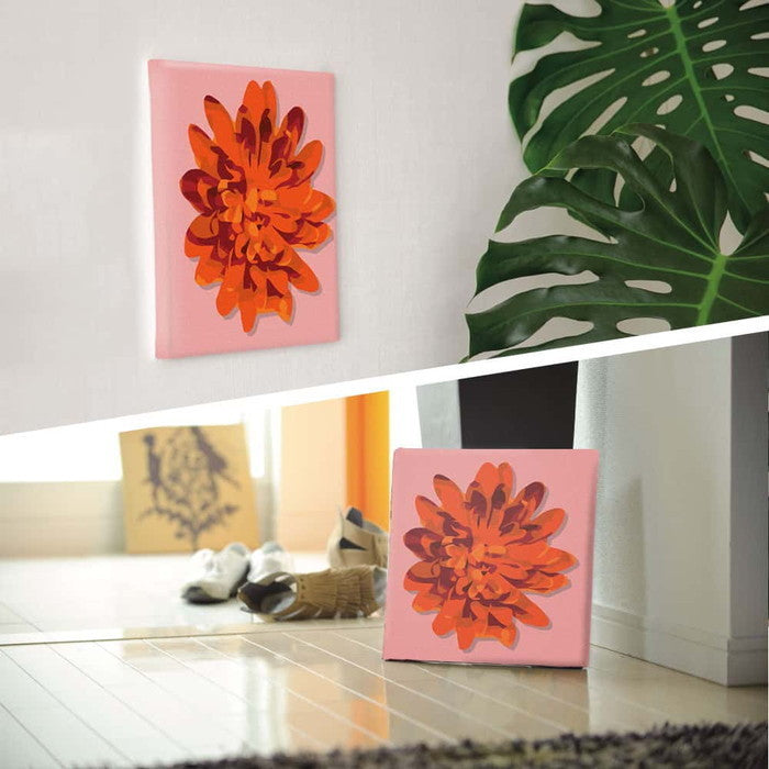 花モチーフ FLOWER Mサイズ 30cm×30cm アートパネル ファブリックパネル アートボード 壁掛け 日本製 ラッピング付き 店舗 カフェ ラウンジ ロビー ホテル 法人 lib-pop-0031-pk-mの画像