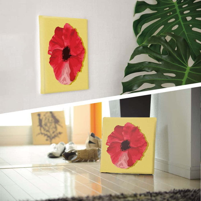 花モチーフ FLOWER Lサイズ 57cm×57cm アートパネル ファブリックパネル アートボード 壁掛け 日本製 ラッピング付き 店舗 カフェ ラウンジ ロビー ホテル 法人 lib-pop-0031-ye-lの画像