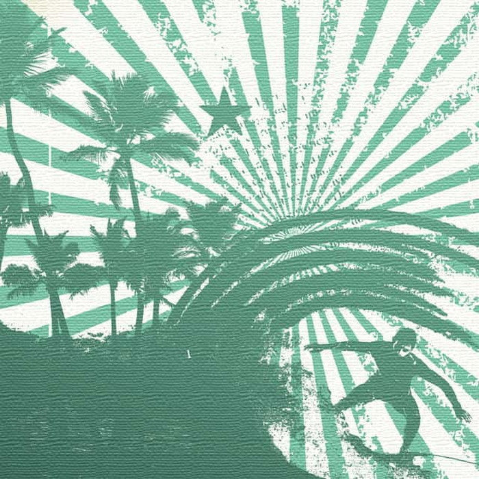 サーフィンモチーフ SUMMER Sサイズ 15cm×15cm アートパネル ファブリックパネル アートボード 壁掛け 日本製 ラッピング付き 店舗 カフェ ラウンジ ロビー ホテル 法人 lib-pop-0047-sの画像