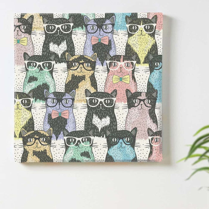 猫 Sサイズ 15cm×15cm アートパネル ファブリックパネル アートボード 壁掛け 日本製 ラッピング付き 店舗 カフェ ラウンジ ロビー ホテル 法人 lib-pop-0092-sの画像