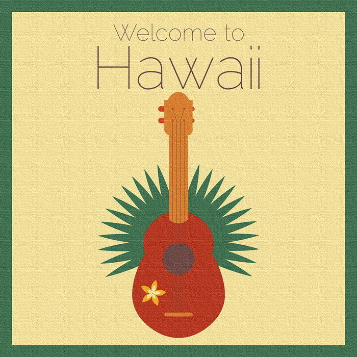 ウクレレ popa-1803-007 XLサイズ 100cm×100cm アートパネル ファブリックパネル アートボード 壁掛け 日本製 ラッピング付き 店舗 カフェ ラウンジ ロビー ホテル 法人 lib-popa-1803-007-xlの画像