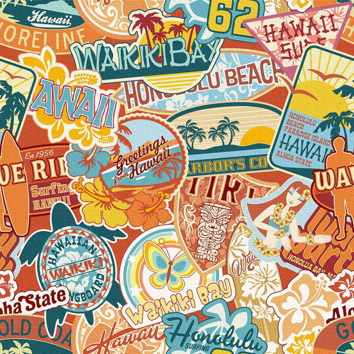 ハワイアンステッカー popa-1803-010 XLサイズ 100cm×100cm アートパネル ファブリックパネル アートボード 壁掛け 日本製 ラッピング付き 店舗 カフェ ラウンジ ロビー ホテル 法人 lib-popa-1803-010-xlの画像