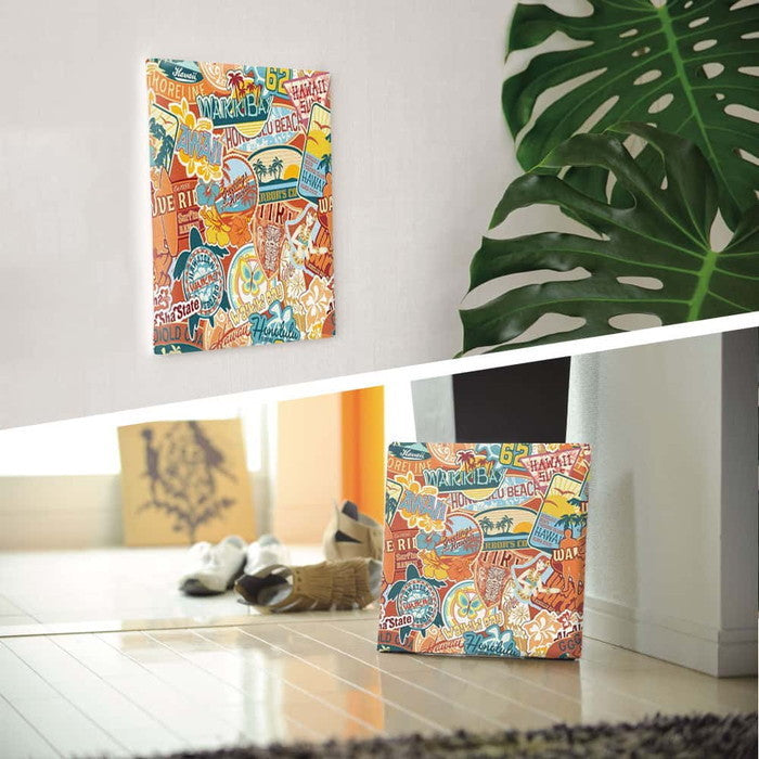 ハワイアンステッカー popa-1803-010 XLサイズ 100cm×100cm アートパネル ファブリックパネル アートボード 壁掛け 日本製 ラッピング付き 店舗 カフェ ラウンジ ロビー ホテル 法人 lib-popa-1803-010-xlの画像
