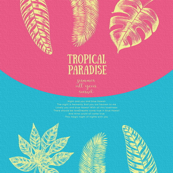 トロピカル popa-1803-011 Mサイズ 30cm×30cm アートパネル ファブリックパネル アートボード 壁掛け 日本製 ラッピング付き 店舗 カフェ ラウンジ ロビー ホテル 法人 lib-popa-1803-011-mの画像