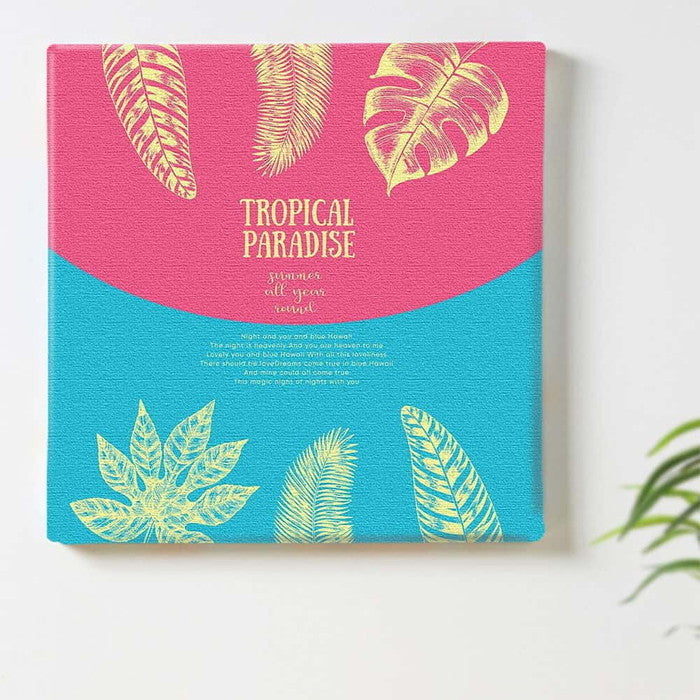 トロピカル popa-1803-011 Sサイズ 15cm×15cm アートパネル ファブリックパネル アートボード 壁掛け 日本製 ラッピング付き 店舗 カフェ ラウンジ ロビー ホテル 法人 lib-popa-1803-011-sの画像