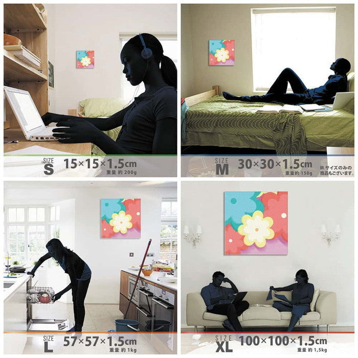 トロピカル popa-1803-013 XLサイズ 100cm×100cm アートパネル ファブリックパネル アートボード 壁掛け 日本製 ラッピング付き 店舗 カフェ ラウンジ ロビー ホテル 法人 lib-popa-1803-013-xlの画像