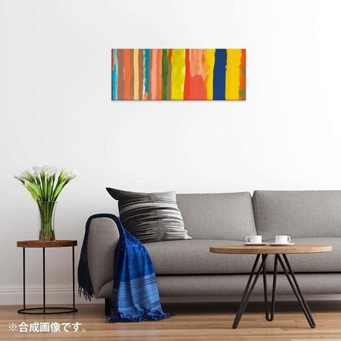 カラフル popa-w-1709-02 ワイドサイズ 30cm×78.5cm アートパネル ファブリックパネル アートボード 壁掛け 日本製 ラッピング付き 店舗 カフェ ラウンジ ロビー ホテル 法人 lib-popa-w-1709-02の画像