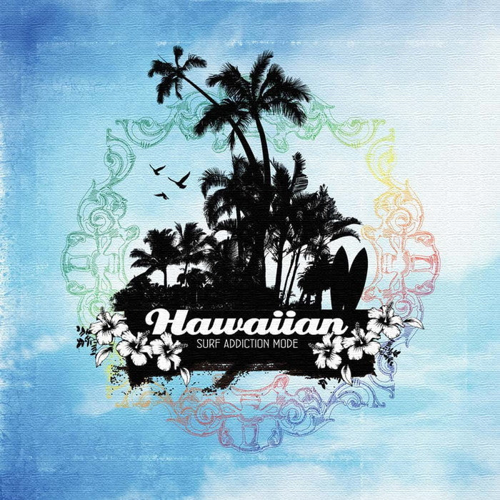 ハワイアン アート typ-0034 Mサイズ 30cm×30cm アートパネル ファブリックパネル アートボード 壁掛け 日本製 ラッピング付き 店舗 カフェ ラウンジ ロビー ホテル 法人 lib-typ-0034-mの画像