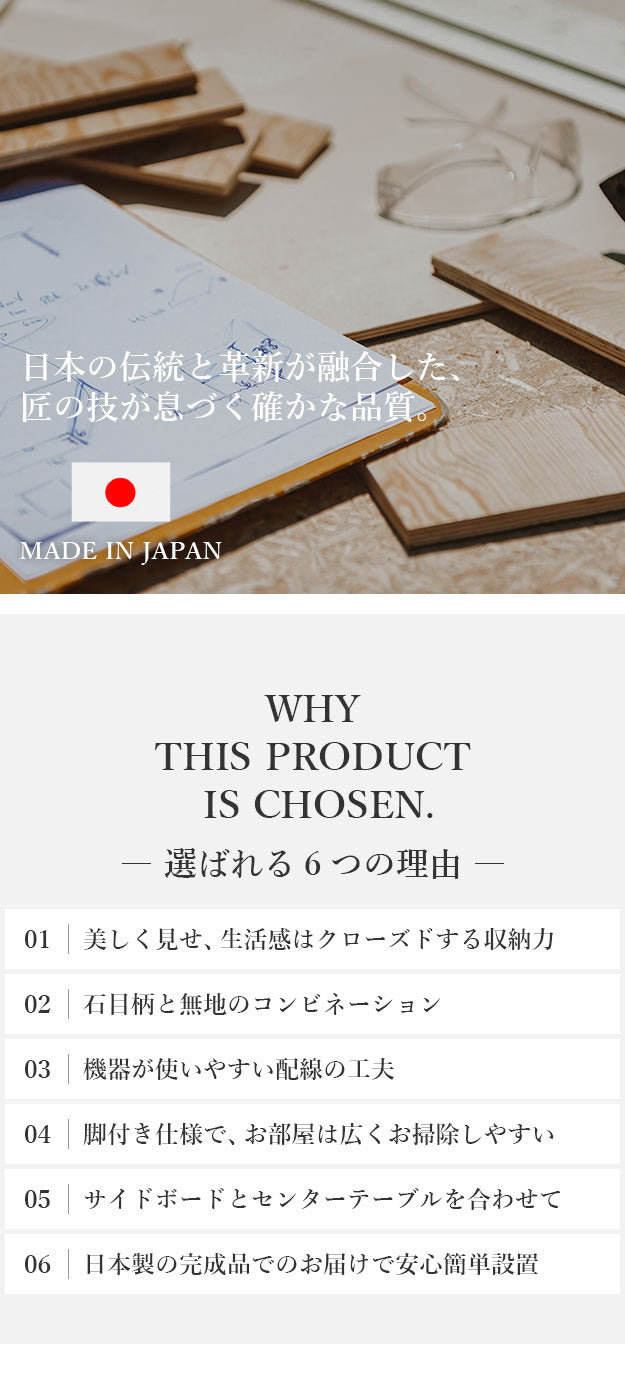 テレビ台VI 幅180cm ローボード テレビボード 国産 日本製 セミ完成品 リビングボード テレビラック リビング収納 大容量 引出し TV台 AVボード TVボード おしゃれ シンプル ヴィンテージ ブラック ホワイト mu-42800039の画像