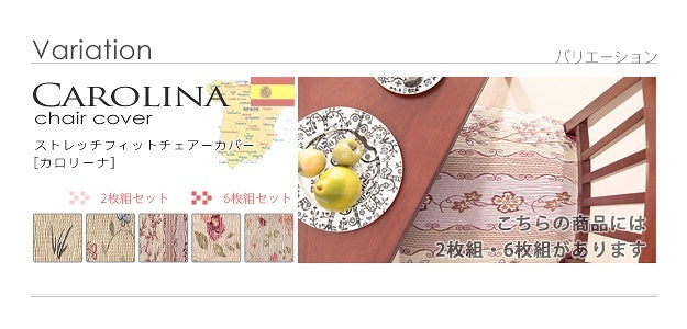 スペイン製ストレッチフィットチェアカバー CAROLINA カロリーナ 2枚組セット チェア カバー ストレッチ セット mu-61000169の画像