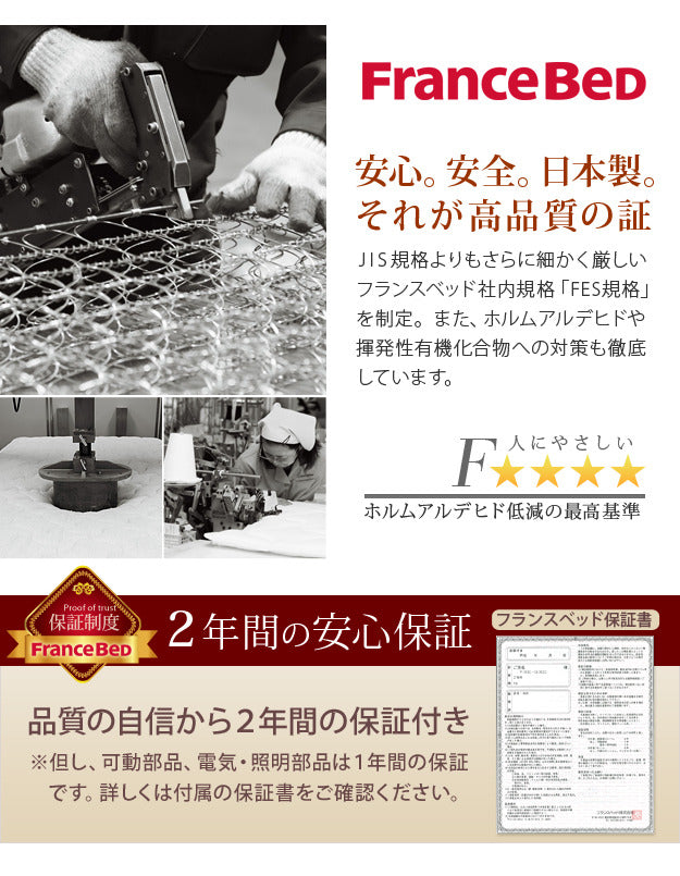 フランスベッド マルチラススーパースプリングマットレス ダブル 高密度連続スプリングマットレス 防ダニ 抗菌 防臭 寝具 日本製 国産 マットレスのみ mu-61400109の画像