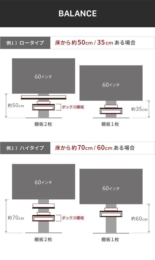 WALLインテリアテレビスタンド V2 V3 V5対応 ボックス棚板 PS5 プレステ5 PS4Pro PS4 DVDレコーダー BDレコーダー テレビ台 TVスタンド 2段 隠せる スチール製 おしゃれ パーツ WALLオプション  mu-wlos15の画像