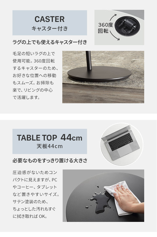 SEVENSTAND キャスター付き セブンサイドテーブル WALL A2 移動式 自立型 コーナー TVスタンドオプション おしゃれ キャスター 黒 白 WALL7 ウォール mu-wlst95の画像