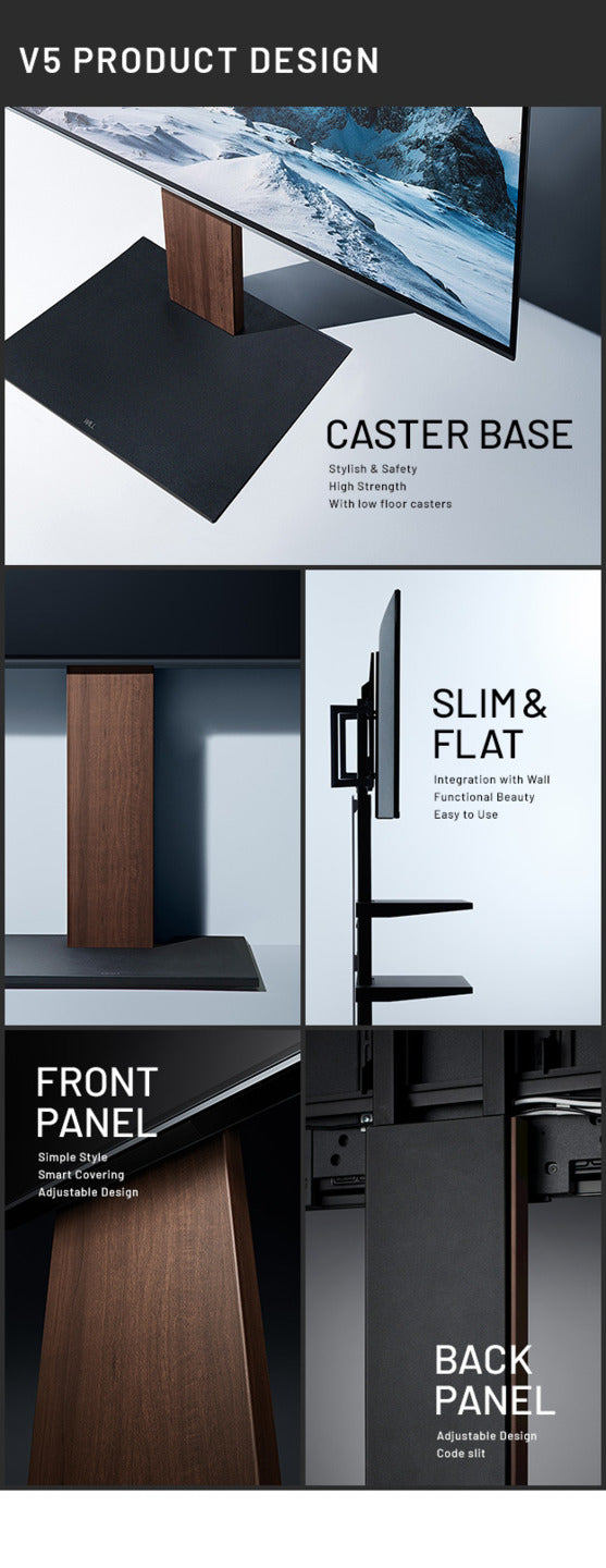 WALLインテリアテレビスタンドV5 ハイタイプ+棚板ラージサイズ 2点セット 32~80v対応 壁寄せテレビ台 テレビボード TVスタンド 背面収納 コード収納 ホワイト 白 ブラック 黒 ウォールナット ブラウン mu-wstvasの画像