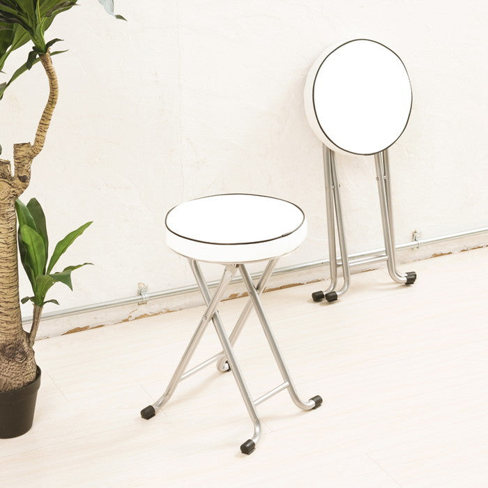 オシャレ ハニースツール 折りたたみ 北欧風 イス パイプイス 背無し クッション モノトーン シンプル nag-nk-013の画像