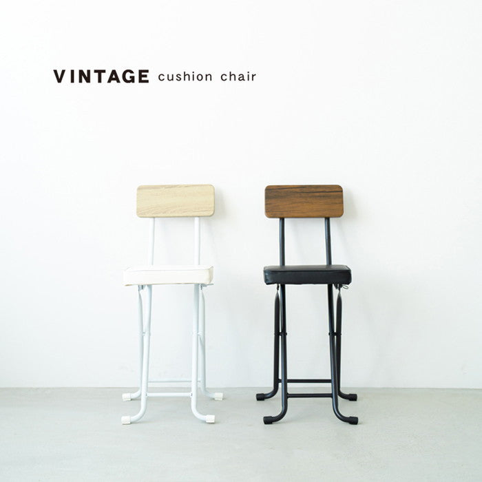 ヴィンテージクッションチェア 北欧風 イス 椅子 スリム パイプイス レトロ 完成品 木目 モダン nag-nk-031の画像