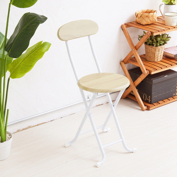 木目 折り畳み チェア ヴィンテージチェア 北欧風 イス 椅子 スリム パイプイス レトロ 完成品 nag-nk-111の画像