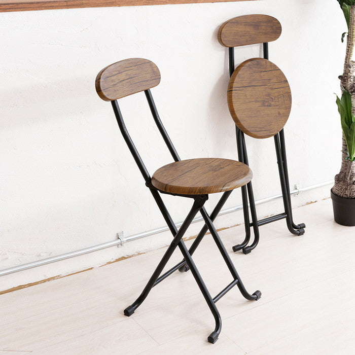 木目 折り畳み チェア ヴィンテージチェア 北欧風 イス 椅子 スリム パイプイス レトロ 完成品 nag-nk-111の画像