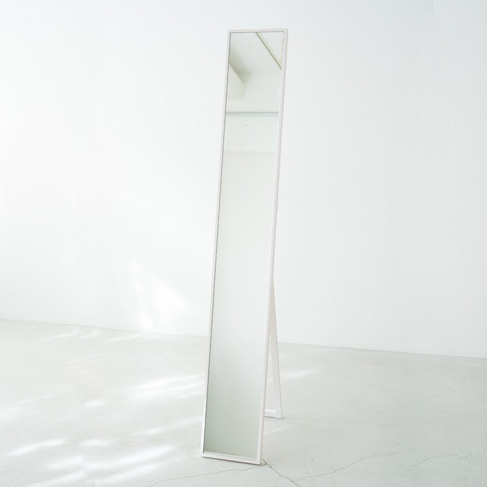 細枠 スタンドミラー 幅22cm 天然木 北欧風 日本製 ナチュラル 鏡 全身鏡 姿見 高級感 木製 スリム nag-nk-1の画像