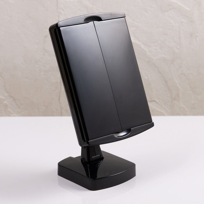 キレイミラー LED ライト付 三面鏡 拡大鏡 卓上 メイク スタンド 女優ミラー 折りたたみ 回転式 nag-nk-2710の画像