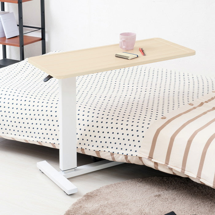 ワンタッチで高さ調節可能 ガス圧昇降テーブル 机 介護 補助テーブル ベッドテーブル 北欧風 モダン nag-nk-518の画像