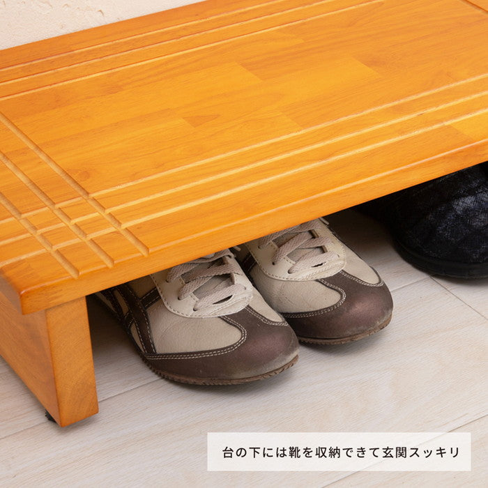 木製玄関踏み台 60cm 北欧風 玄関 介護 収納 天然木 木目 収納 スリム 省スペース 完成品 nag-nk-635の画像